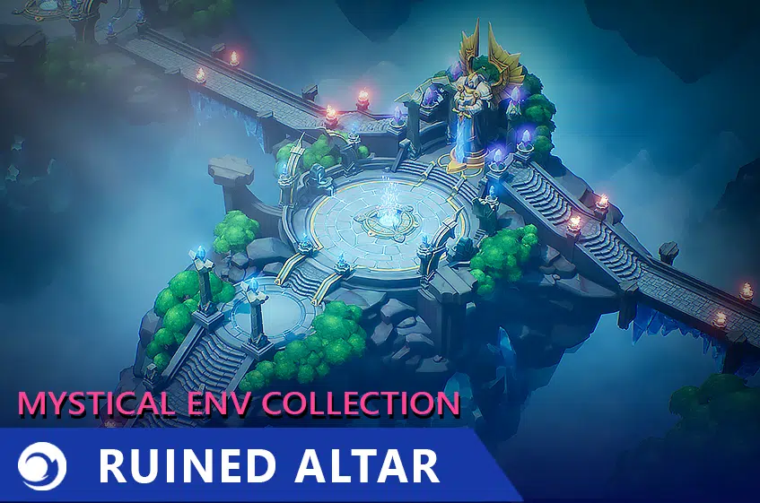 3D Asset Mystical Ruined Altar pack