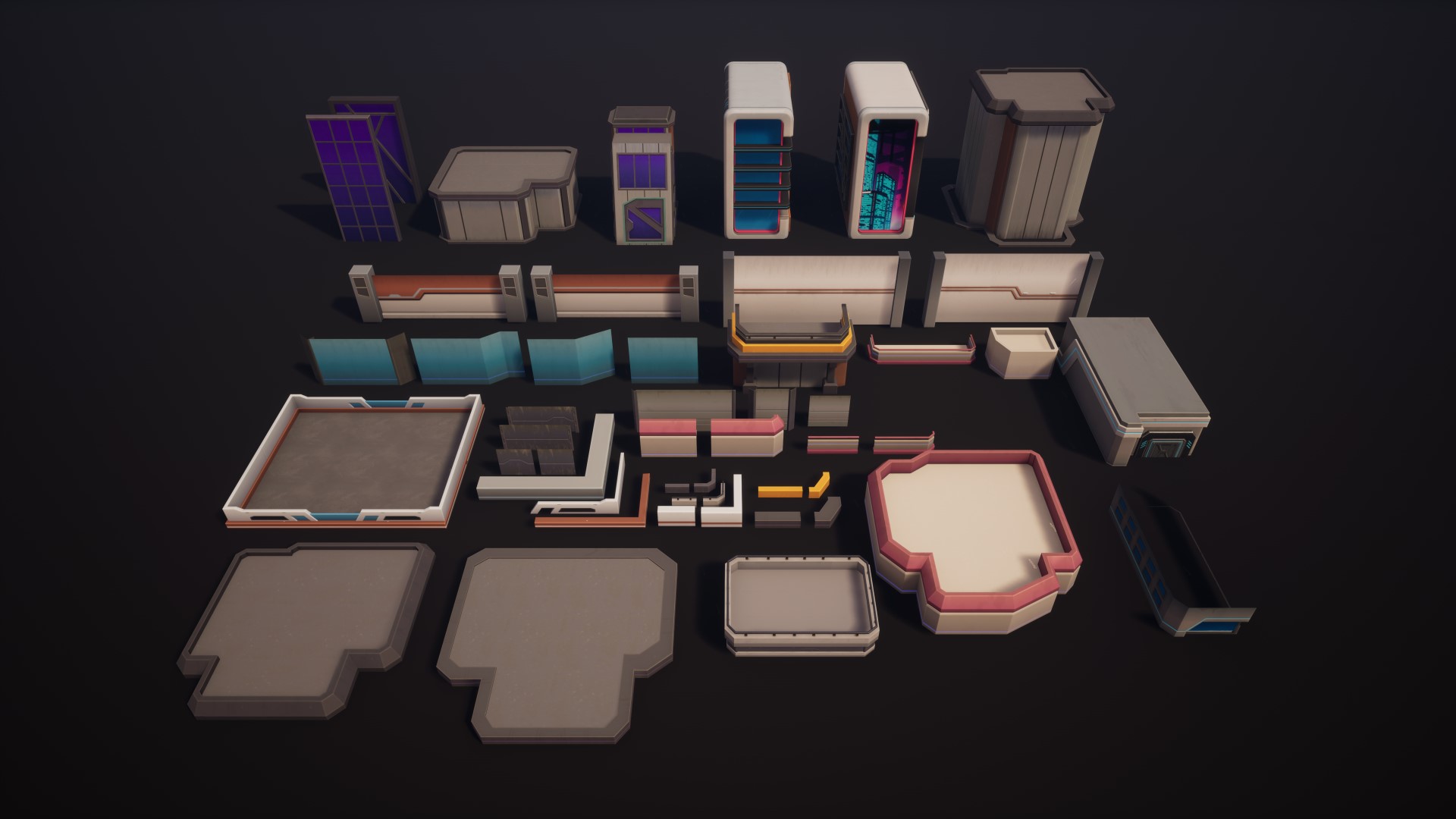 3D Asset Cyber Night City pack 3D Asset Cyber Night City pack