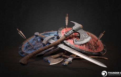 3D Weapon Model AA+ Viking set