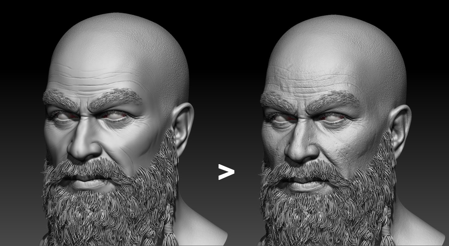 Adding skinpore by wrap XYZ texture