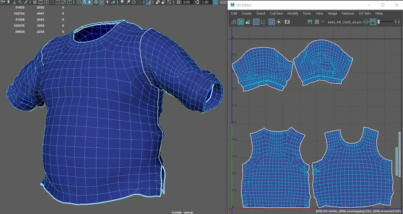 Clothing assets should be quickly UV-mapped based on their real-life construction before moving into ZBrush.