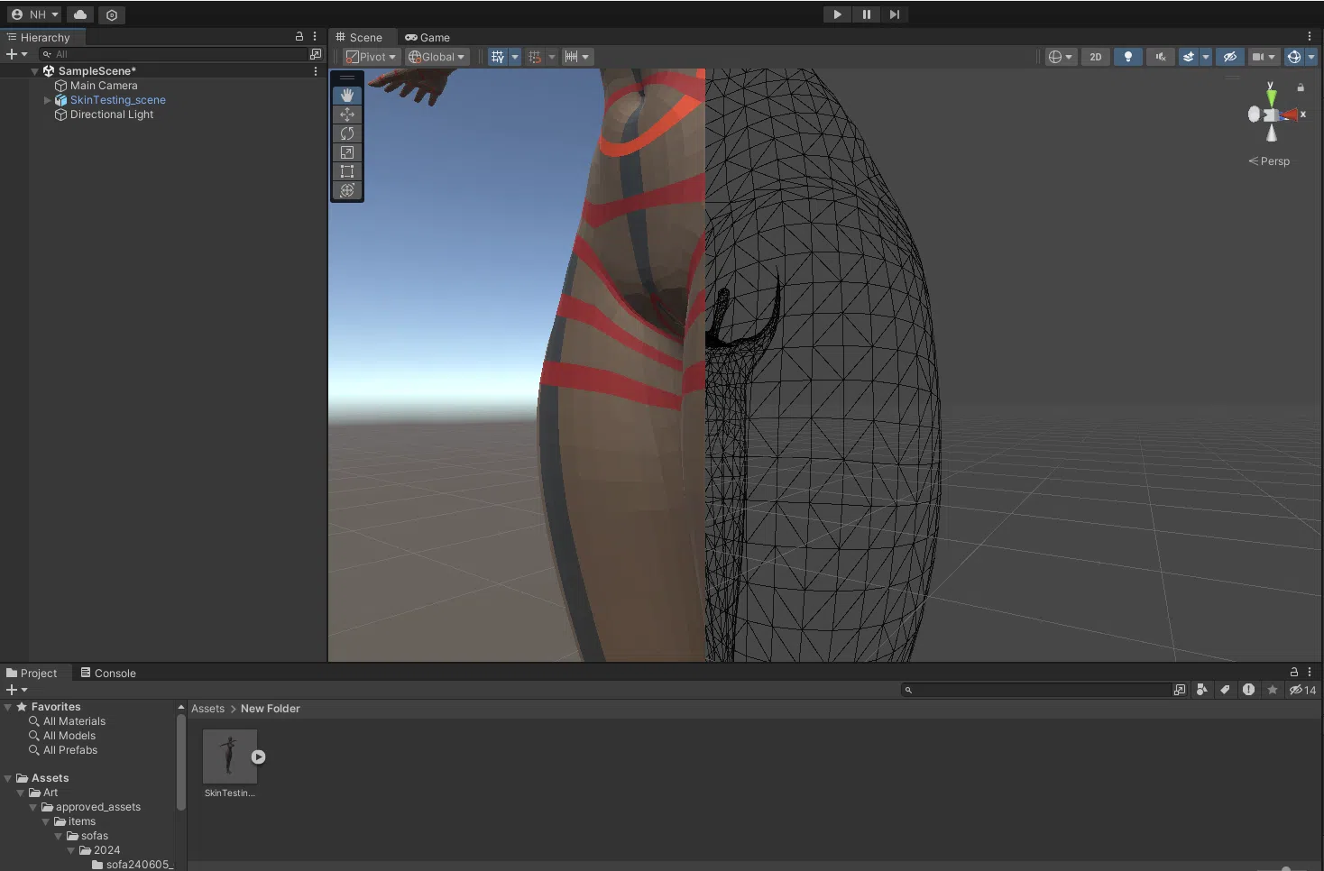 Topo of same model but import to Unity