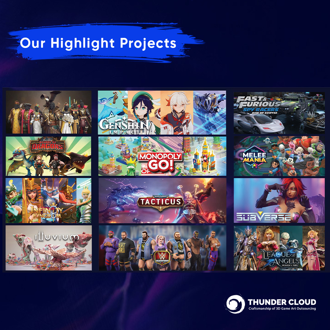 7 thunder cloud studio aaa game art outsourcing studio projects