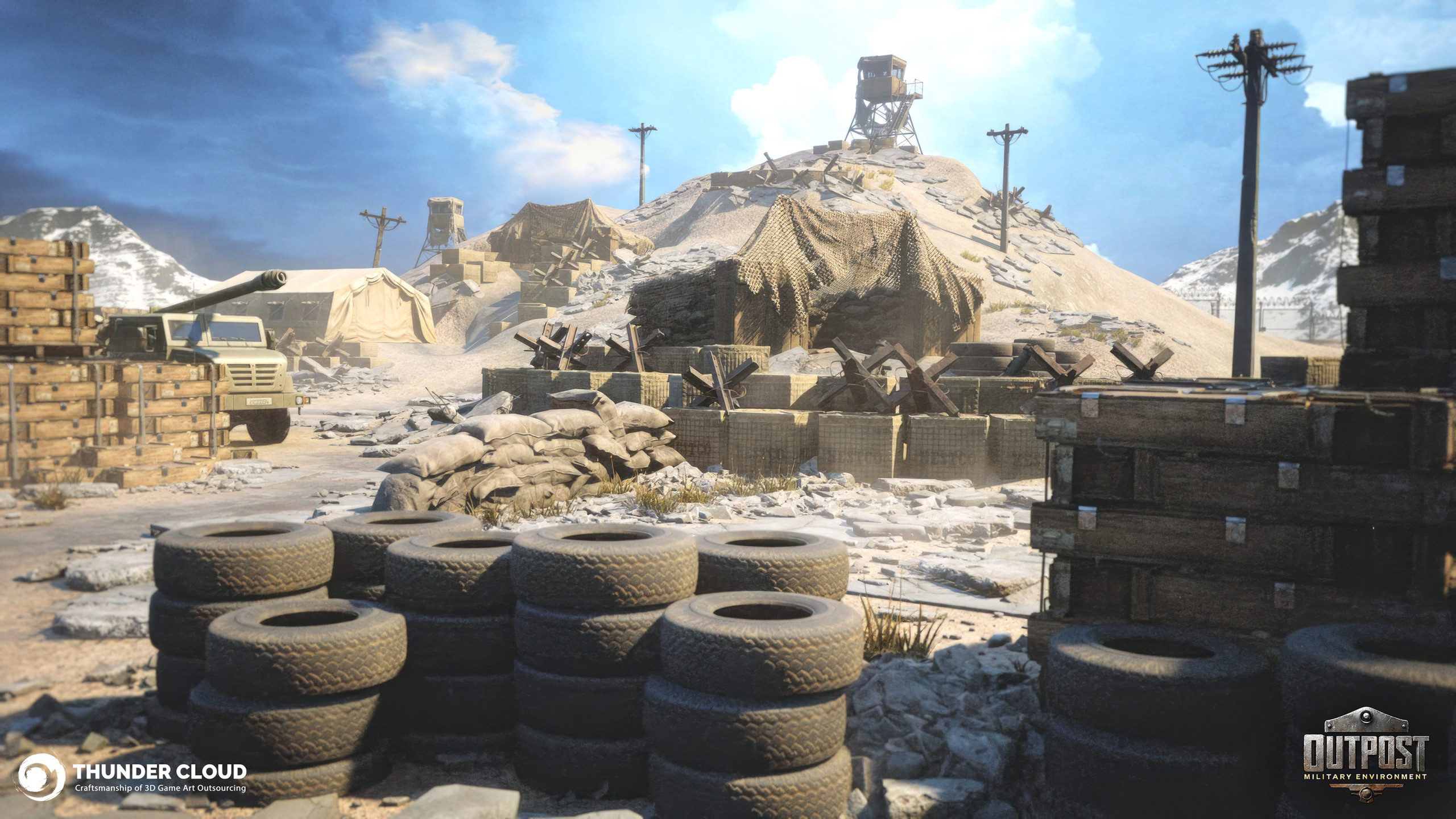 Outpost Military Realistic 3d environment modelling