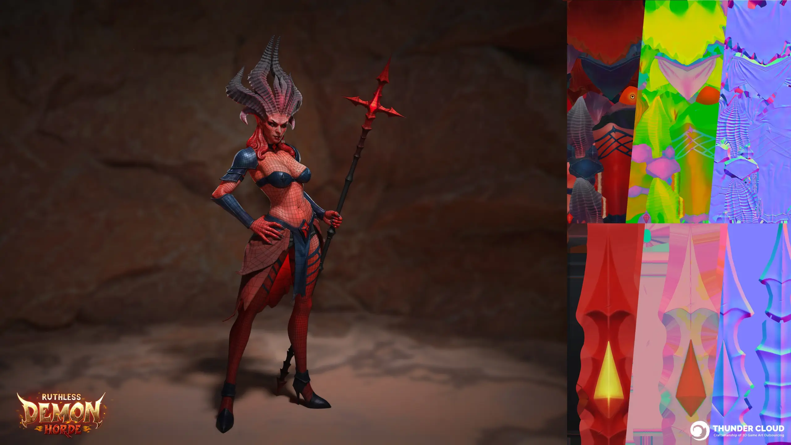 Demon Warlock - 3D Stylized Character - L0D texture