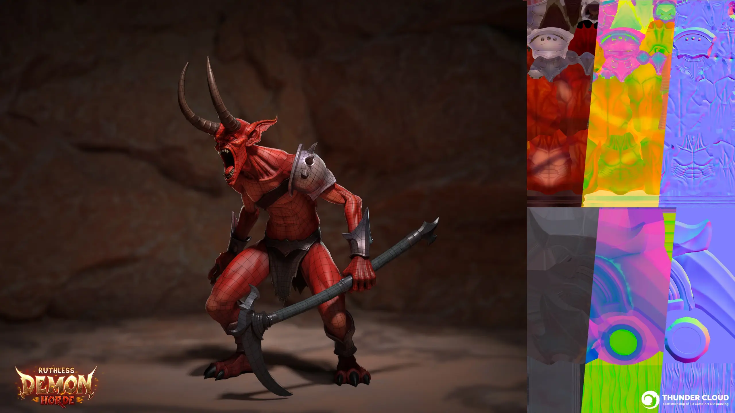 Demon Warrior - 3D Stylized Character - L0D texture