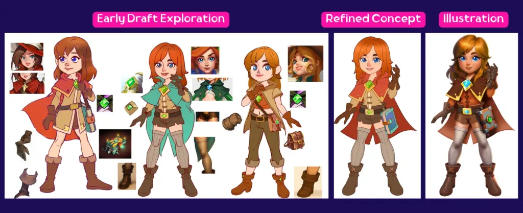 2D character design and Illustration